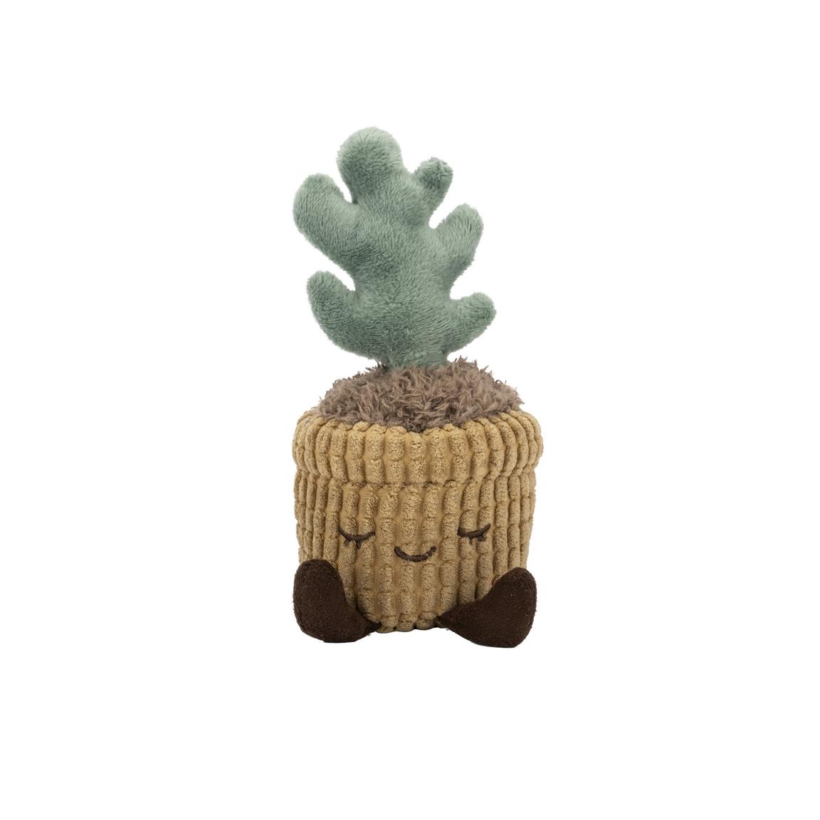 Greenhouse Corduroy Plant 6-Inch Plush Toy – Soft Potted Plant Plush with Cute Smiling Design
