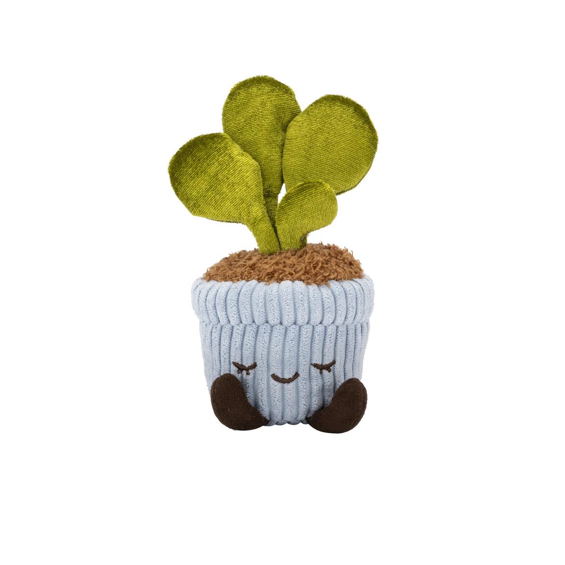 Greenhouse Corduroy Leaf Plant 6-Inch Plush Toy – Soft Potted Plant Plush with Cute Smiling Face