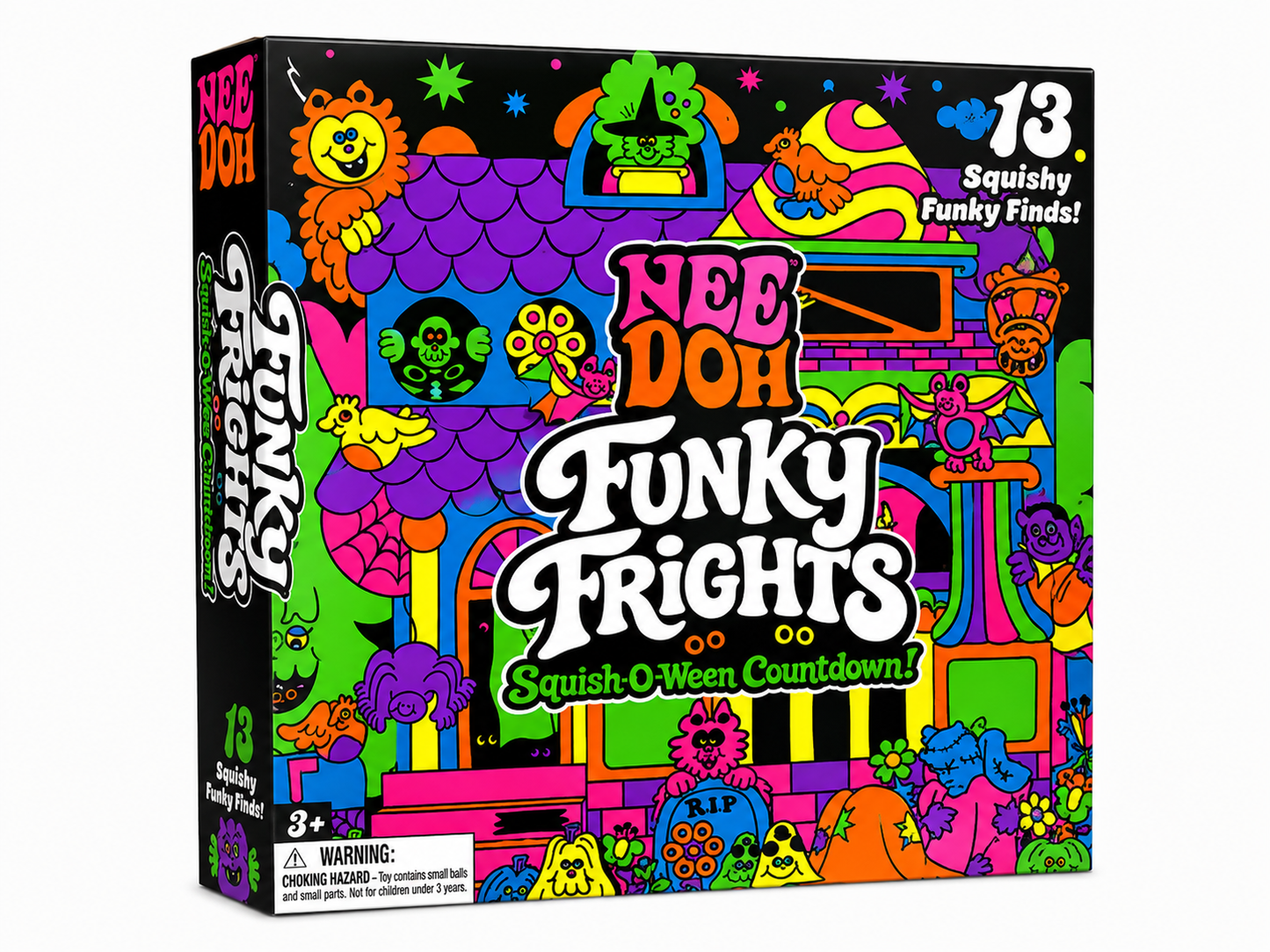 Schylling NeeDoh Funky Frights 2026 Squish-O-Ween Countdown Box – 13 Surprises