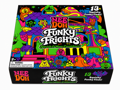 Schylling NeeDoh Funky Frights 2026 Squish-O-Ween Countdown Box – 13 Surprises
