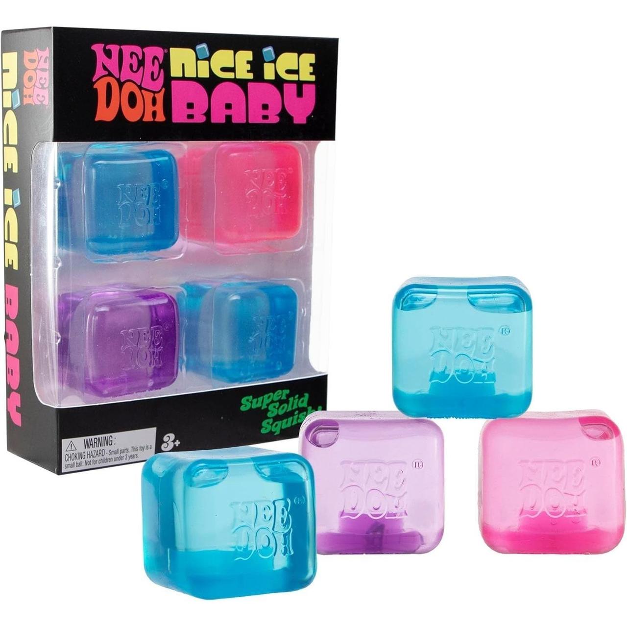 Nee Doh Nice Ice Baby 1.5 Inch Squish Ball Fidget Toy - Set of 4