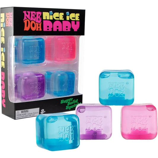 Nee Doh Nice Ice Baby 1.5 Inch Squish Ball Fidget Toy - Set of 4