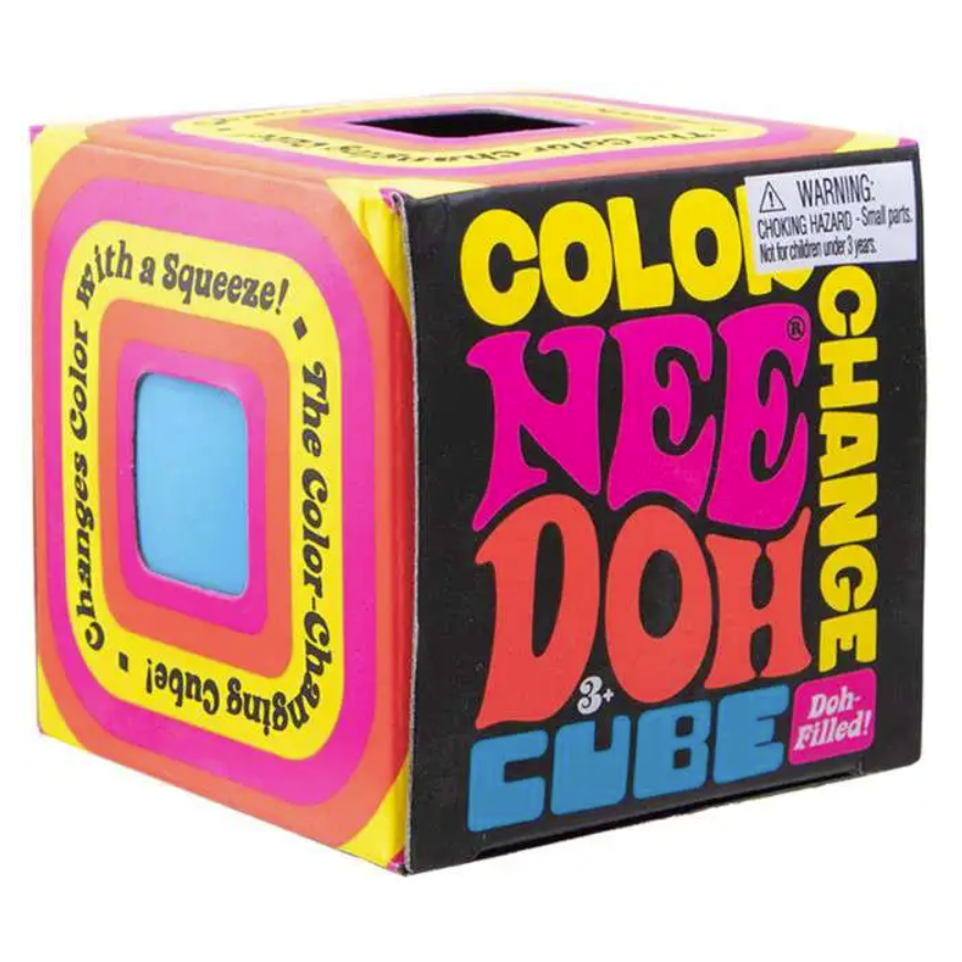 Nee Doh Color Change Cube 2.5 Inch Squish Ball Fidget Toy