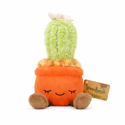 Cute Green Cactus Plush Toy with Soft Fabric Pot – Smiling Plant Plush Decorative Toy for Kids and Nursery Rooms