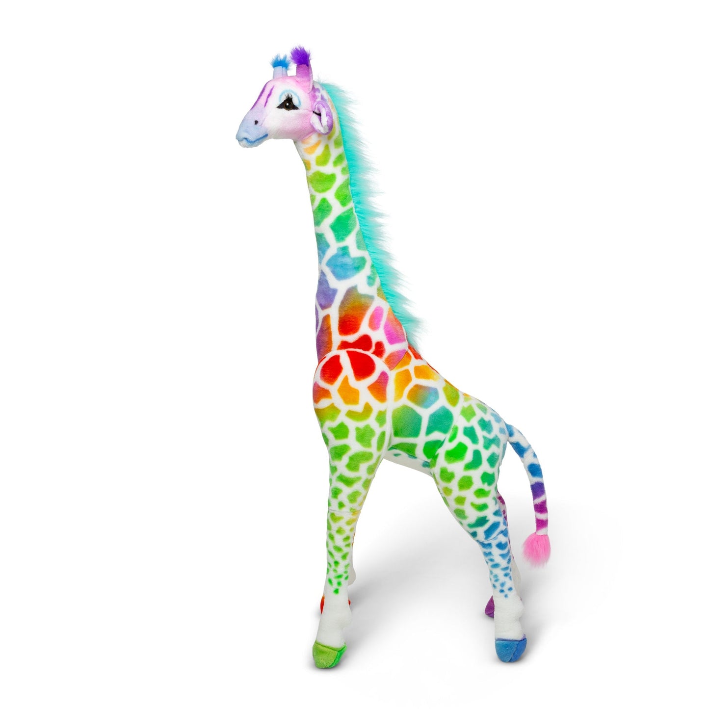 Melissa and Doug Rainbow Giraffe Lifelike Plush 54 Inch Stuffed Animal