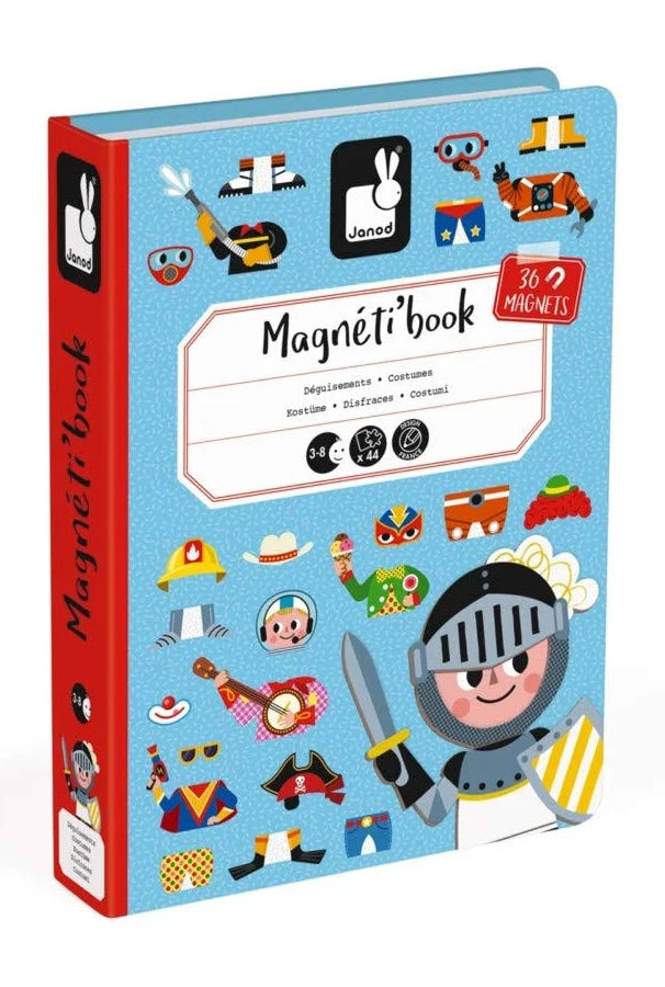 Janod Boy's Costumes Magneti'Book Magnetic Dress-Up Game – 36 Magnets