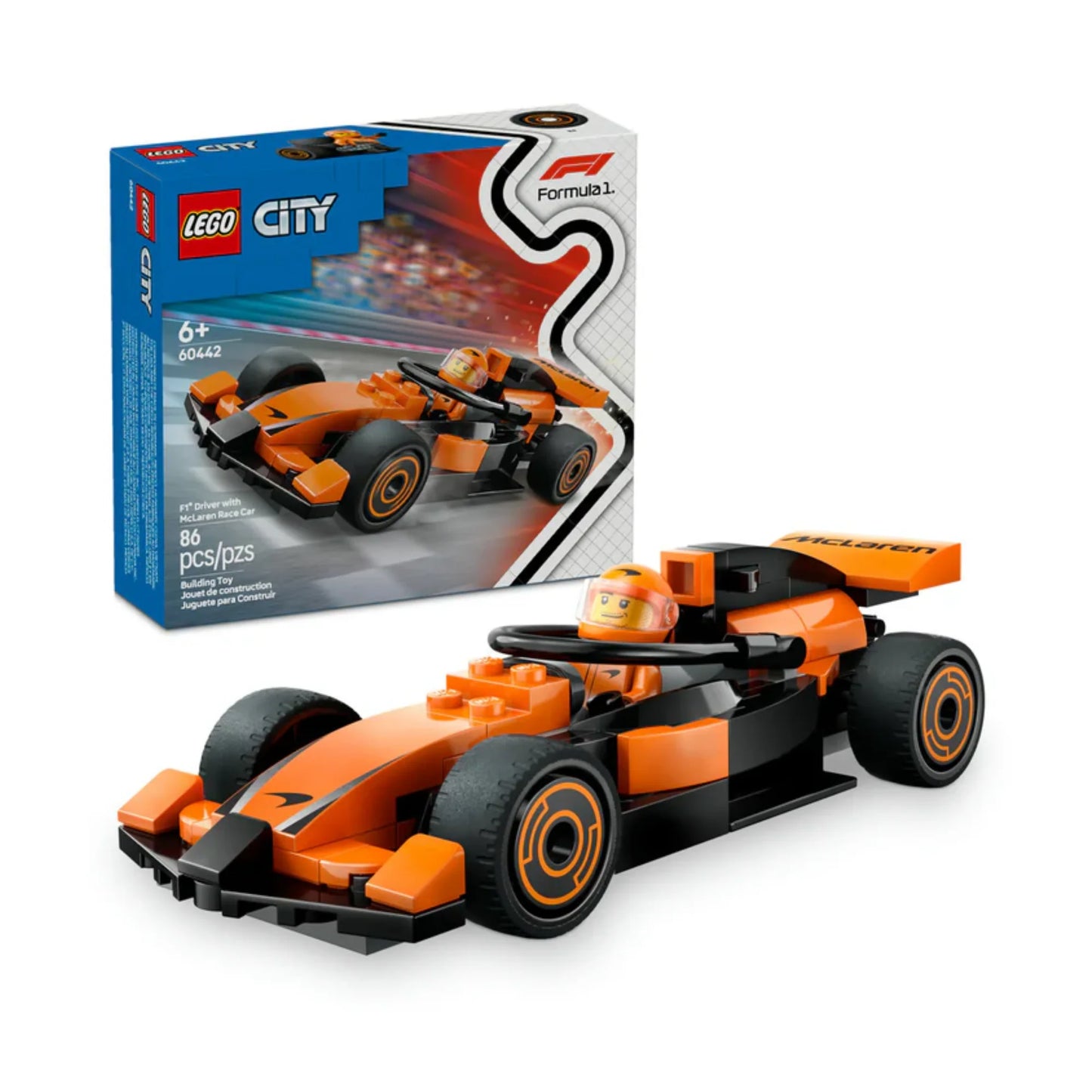 LEGO 60442 City F1 Driver with McLaren Race Car Building Toy