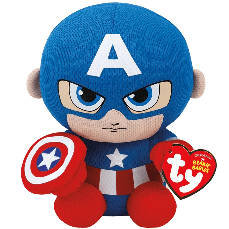 TY Captain America from Marvel 6 Inch Plush Toy