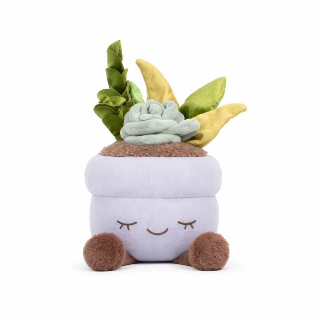 Cute Succulent Plush Toy with Soft Fabric Pot – Smiling Plant Plush Decorative Toy for Kids and Nursery Rooms