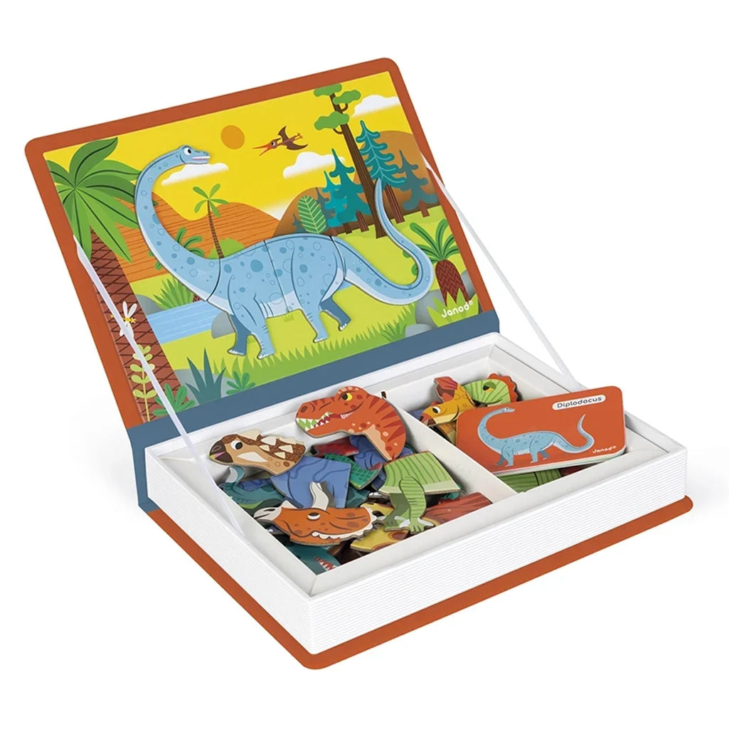 Janod Dinosaurs Magneti'Book Magnetic Educational Game – 40 Magnets & 10 Cards