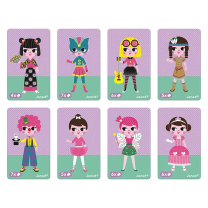 Janod Girl's Costumes Magneti'Book Magnetic Dress-Up Game – 46 Magnets & 8 Cards