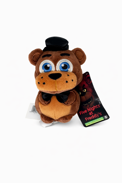 Five Nights at Freddy’s Freddy Fazbear 4-Inch Plush Toy – Soft Brown Bear Character Plush with Top Hat