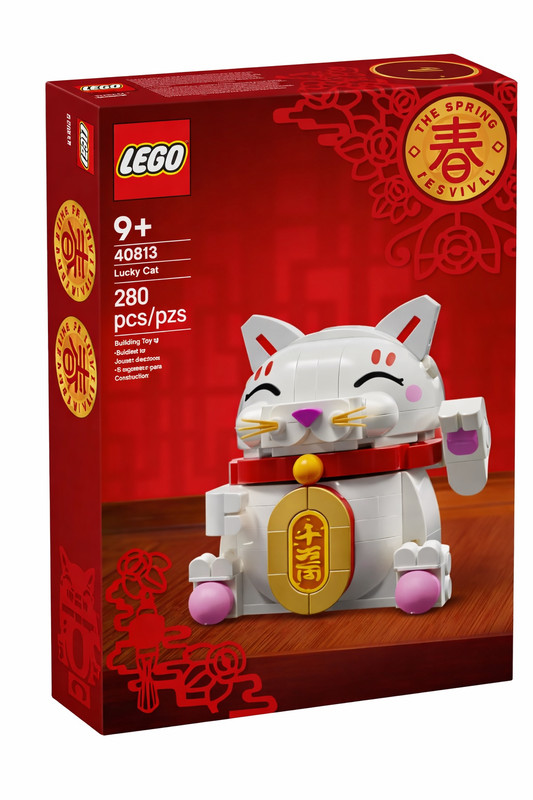 LEGO Lucky Cat 40813 Building Set – Spring Festival Collectible Model (280 Pieces)