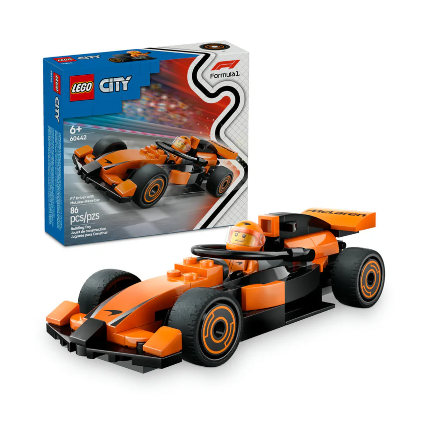 LEGO 60442 City F1 Driver with McLaren Race Car Building Toy