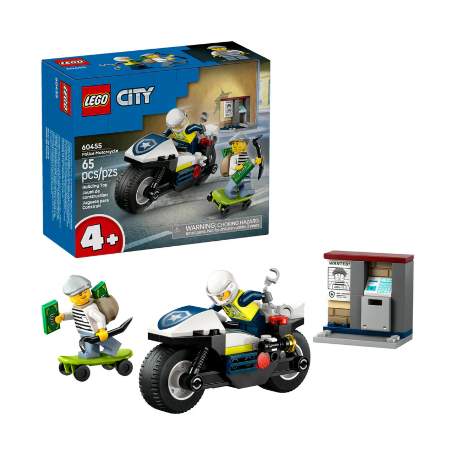 LEGO 60455 City Police Motorcycle Chase Building Toy
