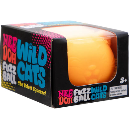 Nee Doh Wild Cats Fuzz Ball 3 Inch Squish Ball Fidget Toy