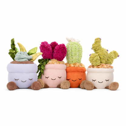 Cute Cactus Plush Toy with Soft Fabric Pot – Smiling Plant Plush Decorative Toy for Kids and Nursery Rooms