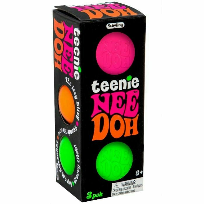 Nee Doh Teenie 1.5 Inch Squish Ball Fidget Toy - Set of 3